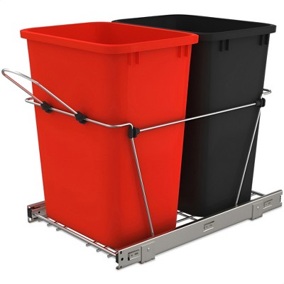 Rev-A-Shelf RV-18KD Series 35-Quart Kitchen Cabinet Pullout Waste Container