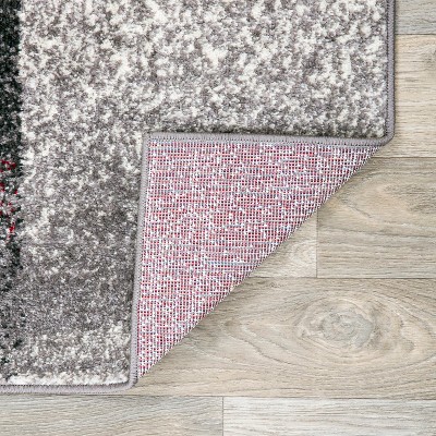 Modern Distressed Geometric Area Rug 2' x 3' in Gray