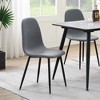 Simple Relax Set of 4 Upholstered Dining Side Chairs with Metal Legs in Grey and Sandy Black - 2 of 4