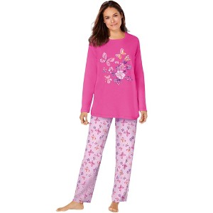 Dreams & Co. Long Sleeve Knit PJ Set - 1 of 4