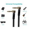 Monoprice Pro Audio Cable - 3 Feet- Black | 1/4 Inch (TRS) Right Angle Male to Right Angle Male 16AWG Cable Cord (Gold Plated) - Premier Series - 3 of 4