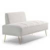 56" Width End of Bed Bench,Velvet Fabric Upholstered 2 Seater Sofa Couch Entryway Ottoman Bench,Fuzzy Sofa Stool Footrest,Window Bench-Cuddlewood - 2 of 4