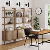 72" Nathan James Set of 3 Beacon Seagrass Bookshelf Light Brown - 2 of 4