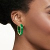 Ross-Simons 20.00 ct. t.w. Emerald Inside-Outside Hoop Earrings in 18kt Gold Over Sterling - 2 of 4