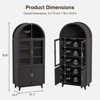 Arched Storage Cabinet 70.8" Tall with Fluted Door, Tempered Glass and Adjustable Shelves - 2 of 4
