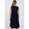Pinkblush Navy Ribbed Sleeveless Maternity Midi Dress - 2 of 3