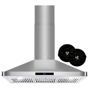 Cosmo COS-63190S-DL 36 in. Vista Collection 380 CFM Ductless Wall Mount Range Hood, Touch Controls, LED Lights, Stainless Steel - 1 of 4