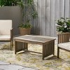 Outdoor Acacia Wood Coffee Table,Rectangular Slatted Patio Table for Deck,Porch,or Backyard Seating Area–Maison Boucle - 2 of 4