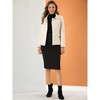 INSPIRE CHIC Women's Peter Pan Collar Double Breasted Long Sleeve Short Peacoat - 3 of 4