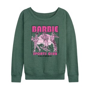 Women's - Barbie - Sports Club Lightweight French Terry Wide Neck Long Sleeve Shirt - 1 of 4