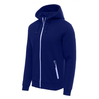 Blu Rock  Men's Slim Fit  Faux Shearling Fleece Lined Classic Tech Full Zip Hoodie