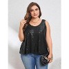 Acekool Women’s Plus Size Sequin Tank Top – Sleeveless Shimmer Camisole, Glitter Loose Sparkle Shirt for Party & Night Out - 3 of 4