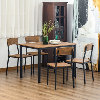 HOMCOM 5 Piece Modern Counter Height Dining Table and Chairs Set