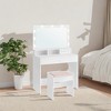 Modern Makeup Vanity Desk with Mirror, Lights, and Power Outlets: Stylish Storage Solution for Bedroom Beauty Routines - 3 of 4