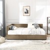 Full Size Storage Upholstered Tufted Bed Frame, Sofa Bed Frame with Comfortable Backrest and Armrests - 2 of 4