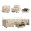 7 Piece Wicker Garden Furniture Set,Outdoor Patio Conversation Sets,Rattan Patio Sectional Sofa Set with Cushions and Storage Table-Coolbibila - 2 of 4