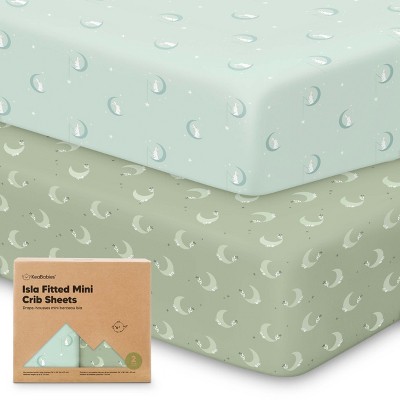KeaBabies 2-Pack Isla Mini Crib Sheets, Pack and Play Sheets Fitted, Pack N Play Sheets, Fitted Crib Sheet