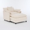 ORRD Plush Chenille Accent Chair with Ottoman, 39.4" Modern Club Armchair for Living Room & Bedroom, Beige - 4 of 4