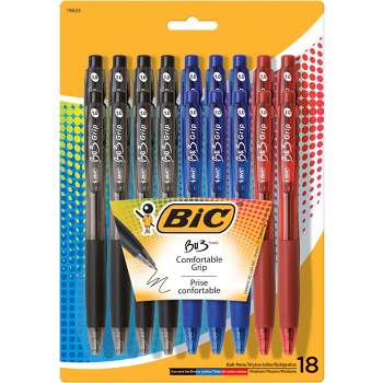 BIC BU3 Ballpoint Pen, 1 mm Medium Tip, Assorted Colors, Set of 18