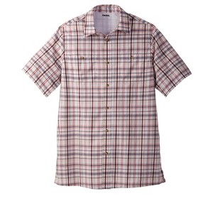 KingSize Short-Sleeve Plaid Sport Shirt - 1 of 4