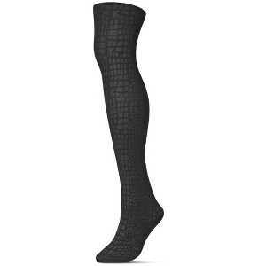 Memoi Women's Snakeskin Fleece Lined Opaque Winter Tights - 1 of 4