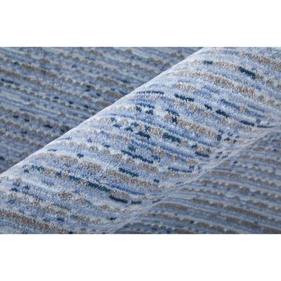 Deja Blue Flatwoven Viscose Cotton Area Rug 6'7" x 9'6"