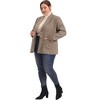 Agnes Orinda Women's Plus Size Plaid Formal Notched Lapel Blazer - 3 of 4