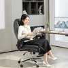Aghana Digitals Charcoal Gray Executive Office Chair with Velvet-Feel Fabric, Flip-Up Armrests & Gray 27.60×27.60×48.00 in - 2 of 4