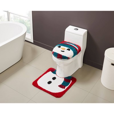 2pc Snowman Holiday Bath Rug Set - VCNY