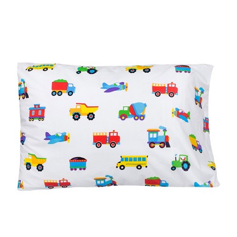 Wildkin Trains, Planes & Trucks 100% Organic Cotton Flannel Pillow Case ...