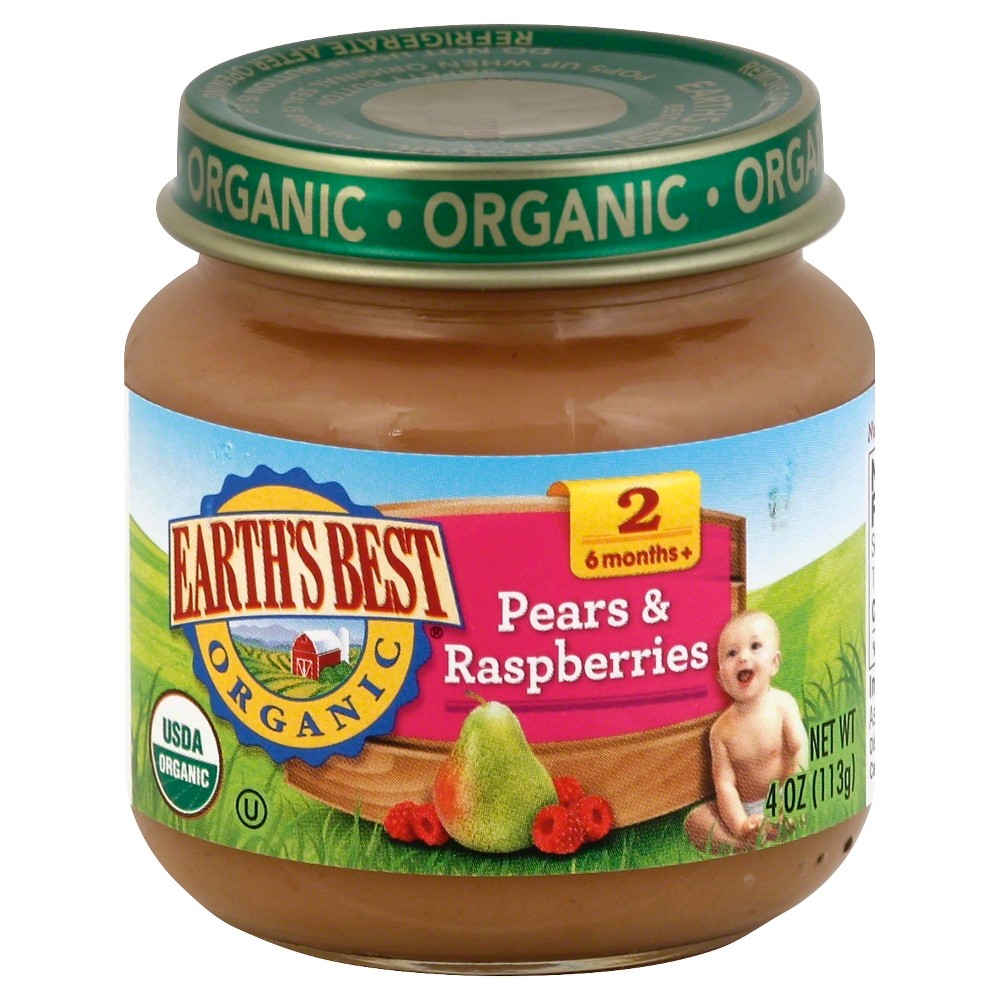 Photos - Baby Food Earth's Best Organic Pureed  Pears & Raspberries - 4oz