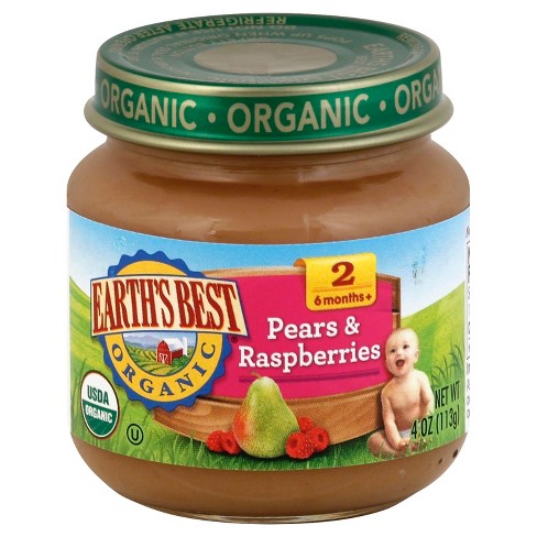 Earth's Best Organic Pureed Baby Food Pears & Raspberries - 4oz - image 1 of 3