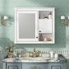 HDZNVF 32 inch Bathroom Wall Cabinet with Mirror and 3 Shelves, White - 3 of 4