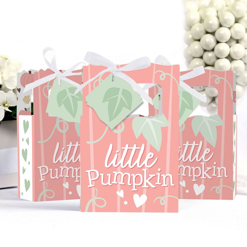Big Dot of Happiness Girl Little Pumpkin - Fall Birthday Party or Baby Shower Favor Boxes - Set of 12, 3 of 7