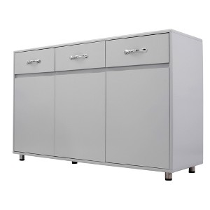 Sevobal Utility Storage Cabinets, Closed lockers with Drawers and Door, Freestanding Storage for Living Room Kitchen, Gray, 52.4"*15.74"*32.08" - 1 of 4