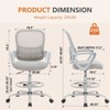 NicBex Adjustable Height Home Office Mesh Chairs with Fixed Armrest and Wheels for Work Study - 3 of 4