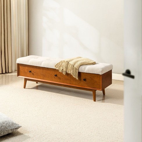 Bed bench best sale with drawers