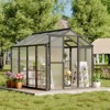 Outdoor Greenhouse - Polycarbonate Greenhouse with Roof Vent, Lockable Door, and Aluminum Frame for Your Garden - 2 of 4