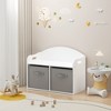 Whisen Kids Wooden Toy Box/Bench with Collapsible Fabric Drawers, Toy Storage Cabinet Organizer - White - 2 of 4