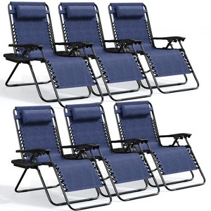 Nestl Zero Gravity Chairs, Reclining Camping Chair, Folding Outdoor Chair with Pillow & Cup Holder Tray - 1 of 4