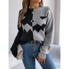 Clearlove Halloween  Pumpkin Colorblock Long Sleeve Pullover Sweater - 4 of 4