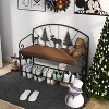 Vynxaria White Black Shoe Rack Bench for Entryway with Upholstered Seating - 4 of 4