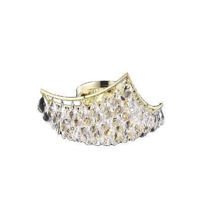 Elegant Lighting Clara Collection Flush Mount D14in H7in Lt:4 Gold Finish