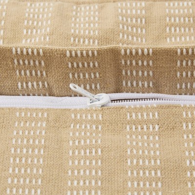 18" Biscuit Dobby Striped Recycled Cotton Throw Pillow Covers, Set of 2
