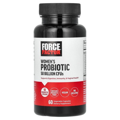 Force Factor Women's Probiotic, 50 Billion CFUs, 60 Vegetable Capsules (25 Billion CFUs per Capsule)