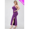 Slickblue Women's Plus Size Crisscross Back Maxi Dress, Thigh Split, Stretchy Fabric, Color and Size Options - 4 of 4
