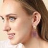 SOHI Women's Purple  Stone Drop Earrings - 3 of 3