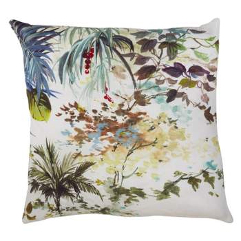 Saro Lifestyle Tropical Linen Pillow - Down Filled, 20" Square, Multi