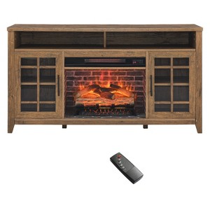TV Media Stand with Electric Fireplace KD Inserts Heater - 1 of 4