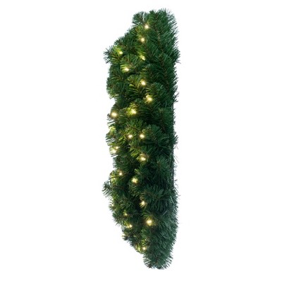 72" Green Oregon Fir Artificial Christmas Wreath with Warm White LED Lights